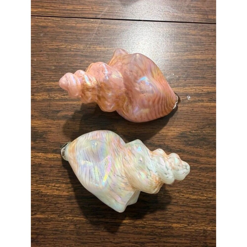 Iridescent Glass Conch Shells